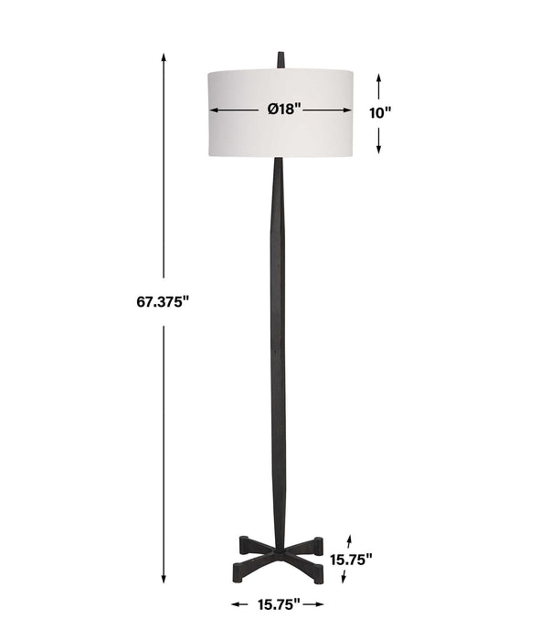 Counteract One Light Floor Lamp Aged Black-Lamps-Uttermost-Lighting Design Store