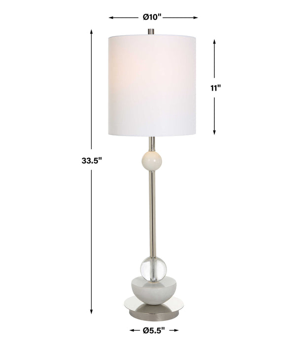 Exposition One Light Buffet Lamp Polished Nickel-Lamps-Uttermost-Lighting Design Store
