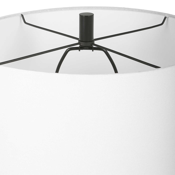 Collar One Light Table Lamp Satin Black-Lamps-Uttermost-Lighting Design Store