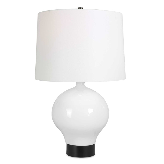 Collar One Light Table Lamp Satin Black-Lamps-Uttermost-Lighting Design Store