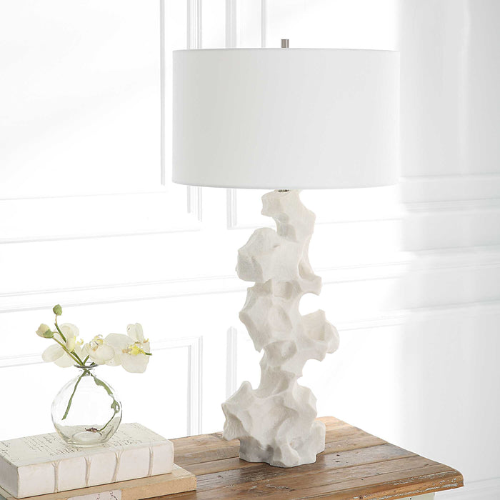 Remnant One Light Table Lamp White Stone-Lamps-Uttermost-Lighting Design Store
