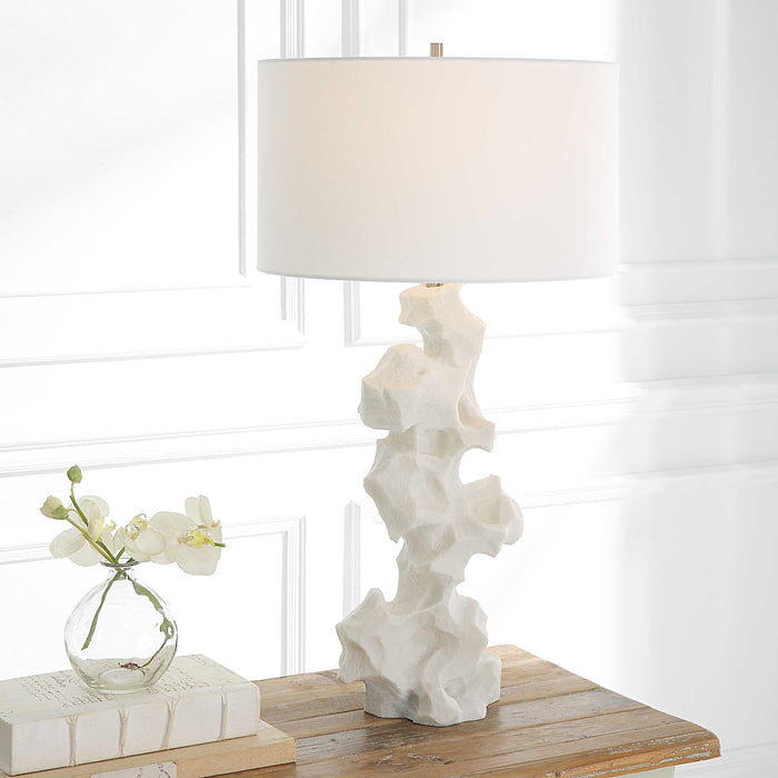 Remnant One Light Table Lamp White Stone-Lamps-Uttermost-Lighting Design Store