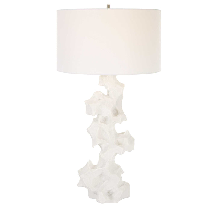 Remnant One Light Table Lamp White Stone-Lamps-Uttermost-Lighting Design Store