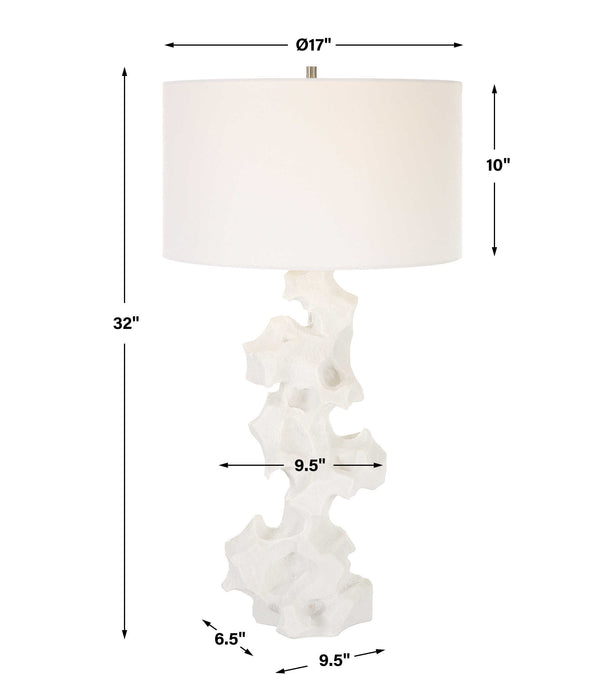 Remnant One Light Table Lamp White Stone-Lamps-Uttermost-Lighting Design Store