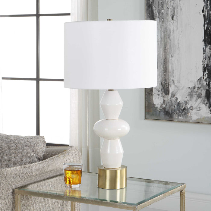 Architect One Light Table Lamp Antique Brushed Brass-Lamps-Uttermost-Lighting Design Store