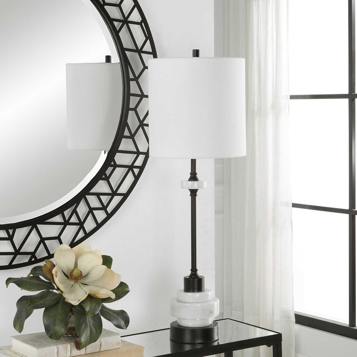 Alliance One Light Buffet Lamp Satin Black-Lamps-Uttermost-Lighting Design Store