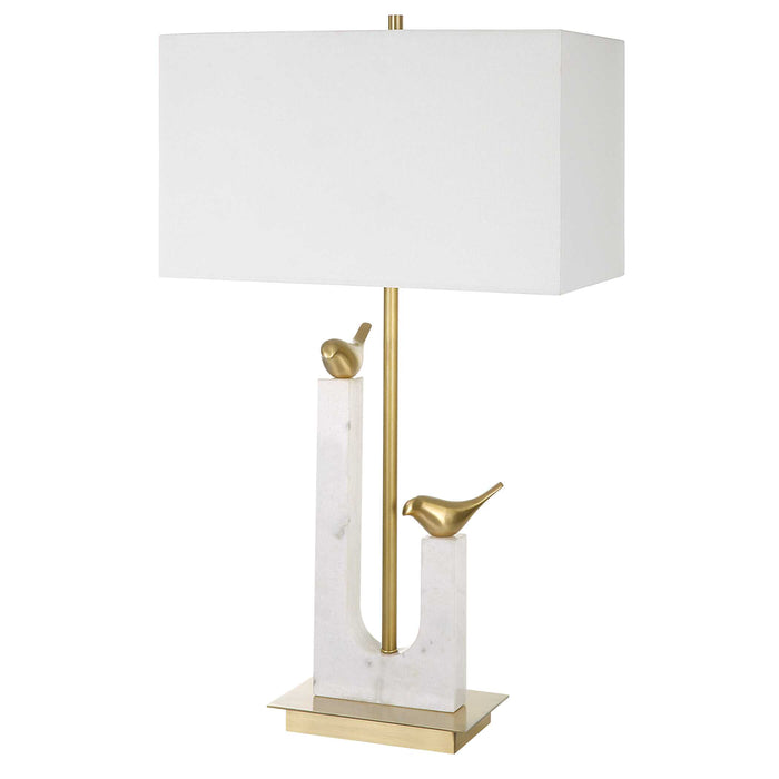 Songbirds One Light Table Lamp Brushed Brass-Lamps-Uttermost-Lighting Design Store