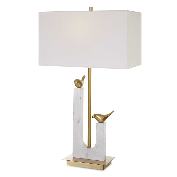 Songbirds One Light Table Lamp Brushed Brass-Lamps-Uttermost-Lighting Design Store