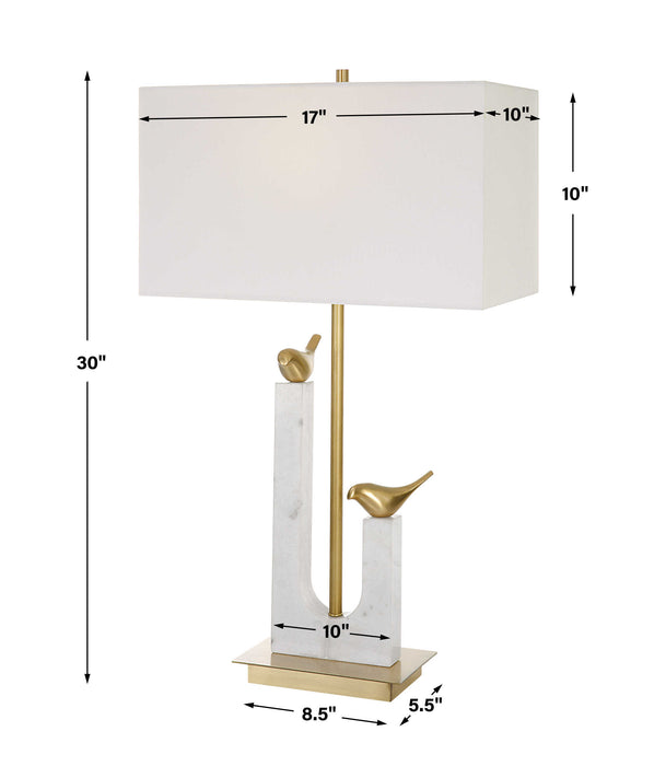 Songbirds One Light Table Lamp Brushed Brass-Lamps-Uttermost-Lighting Design Store
