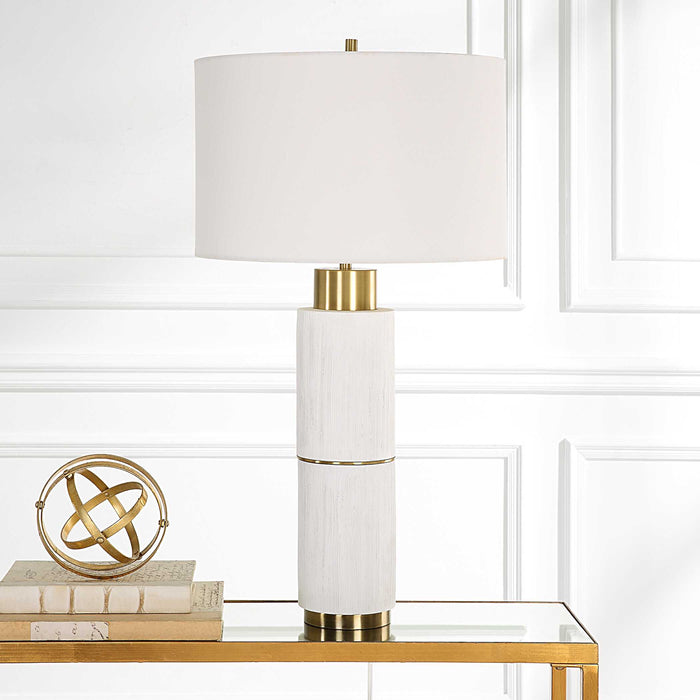 Ruse One Light Table Lamp Brushed Brass-Lamps-Uttermost-Lighting Design Store