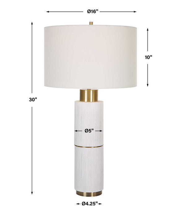 Ruse One Light Table Lamp Brushed Brass-Lamps-Uttermost-Lighting Design Store