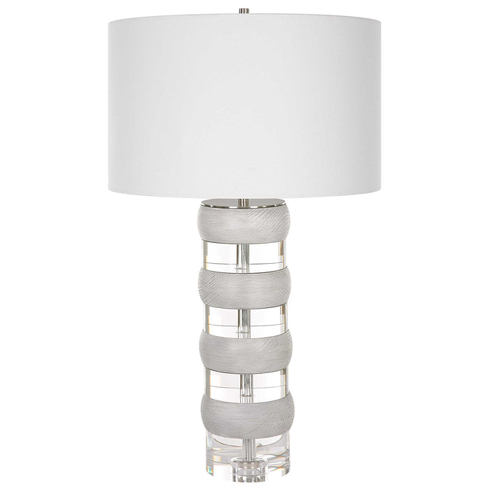 Band Together One Light Table Lamp Brushed Nickel-Lamps-Uttermost-Lighting Design Store
