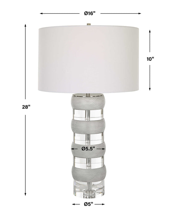 Band Together One Light Table Lamp Brushed Nickel-Lamps-Uttermost-Lighting Design Store
