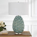 Laced Up One Light Table Lamp Sea Foam Gloss Glaze-Lamps-Uttermost-Lighting Design Store