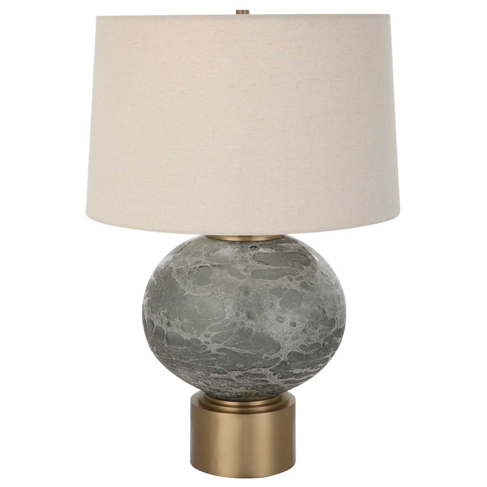 Lunia One Light Table Lamp Antique Brushed Brass-Lamps-Uttermost-Lighting Design Store