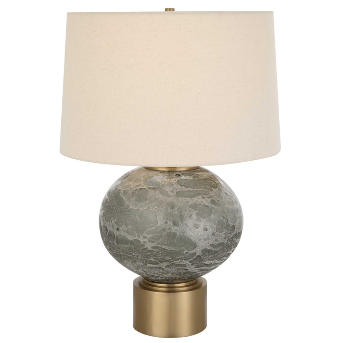 Lunia One Light Table Lamp Antique Brushed Brass-Lamps-Uttermost-Lighting Design Store