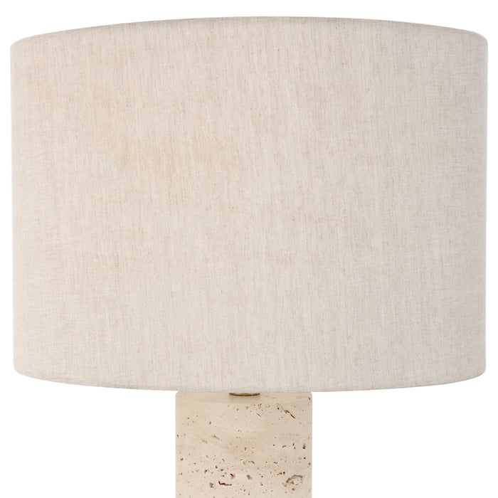 Gravitas One Light Table Lamp Brushed Brass-Lamps-Uttermost-Lighting Design Store