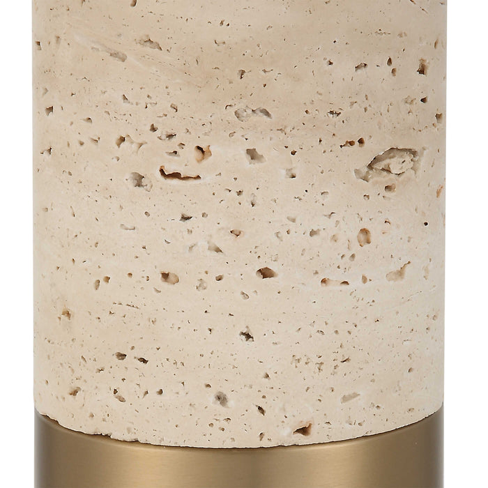 Gravitas One Light Table Lamp Brushed Brass-Lamps-Uttermost-Lighting Design Store