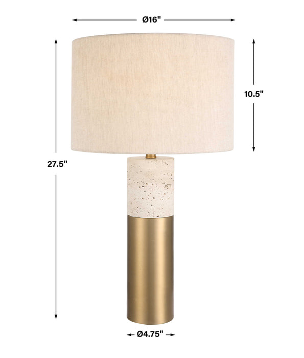 Gravitas One Light Table Lamp Brushed Brass-Lamps-Uttermost-Lighting Design Store