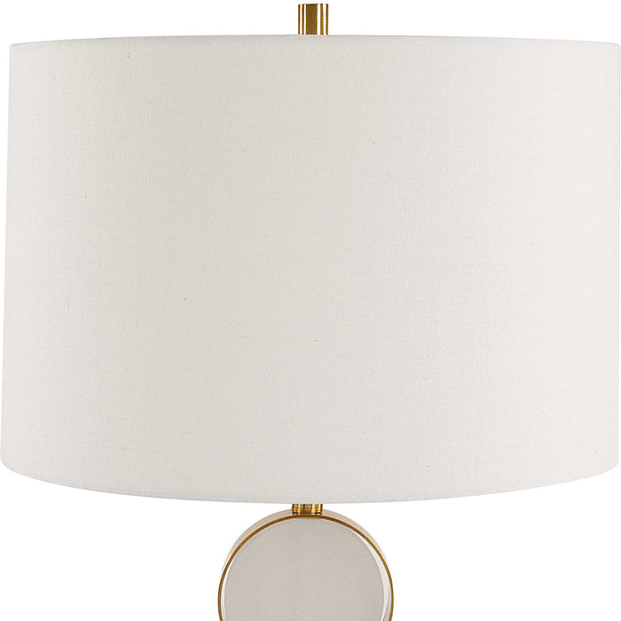 Three Rings One Light Table Lamp Brushed Brass-Lamps-Uttermost-Lighting Design Store