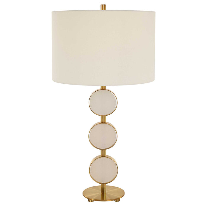 Three Rings One Light Table Lamp Brushed Brass-Lamps-Uttermost-Lighting Design Store