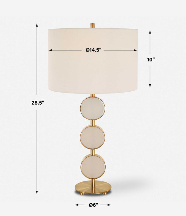 Three Rings One Light Table Lamp Brushed Brass-Lamps-Uttermost-Lighting Design Store