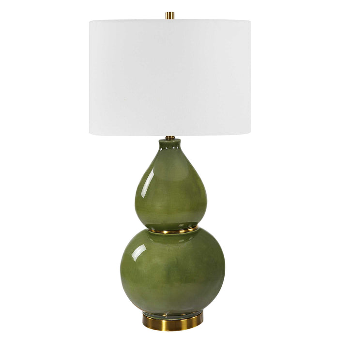 Gourd One Light Table Lamp Antiqued Brass-Lamps-Uttermost-Lighting Design Store