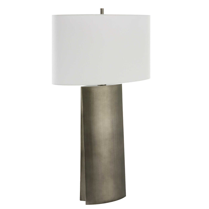 V-Groove One Light Table Lamp Dark Steel Gray-Lamps-Uttermost-Lighting Design Store