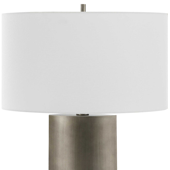V-Groove One Light Table Lamp Dark Steel Gray-Lamps-Uttermost-Lighting Design Store