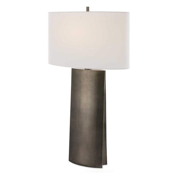 V-Groove One Light Table Lamp Dark Steel Gray-Lamps-Uttermost-Lighting Design Store