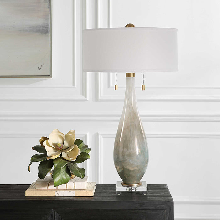 Cardoni Two Light Table Lamp Brushed Brass-Lamps-Uttermost-Lighting Design Store