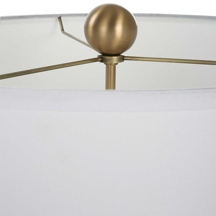 Cardoni Two Light Table Lamp Brushed Brass-Lamps-Uttermost-Lighting Design Store