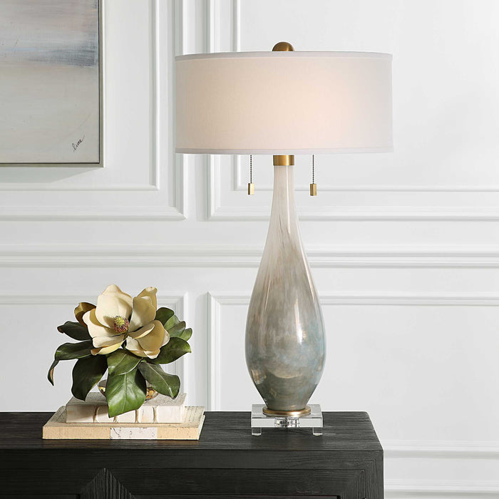 Cardoni Two Light Table Lamp Brushed Brass-Lamps-Uttermost-Lighting Design Store