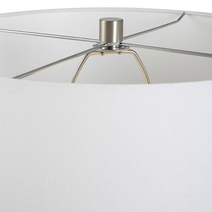 Teramo One Light Table Lamp Brushed Nickel-Lamps-Uttermost-Lighting Design Store