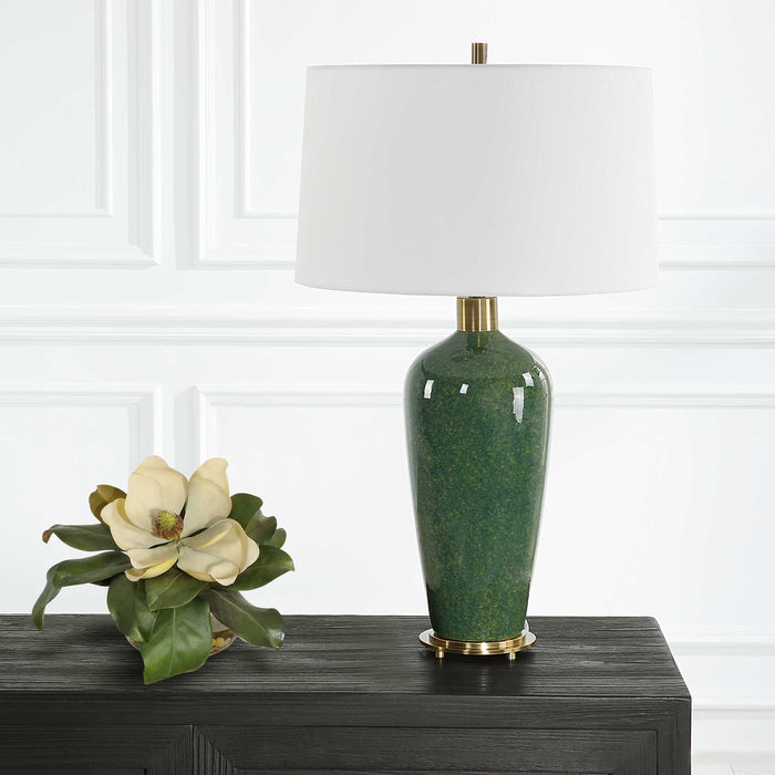 Verdell One Light Table Lamp Antiqued Brass-Lamps-Uttermost-Lighting Design Store