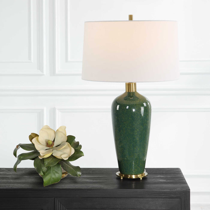 Verdell One Light Table Lamp Antiqued Brass-Lamps-Uttermost-Lighting Design Store