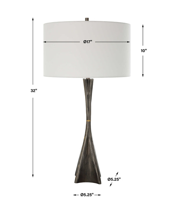 Keiron One Light Table Lamp Brass-Lamps-Uttermost-Lighting Design Store