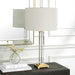 Crystal Column One Light Table Lamp Antique Brass-Lamps-Uttermost-Lighting Design Store