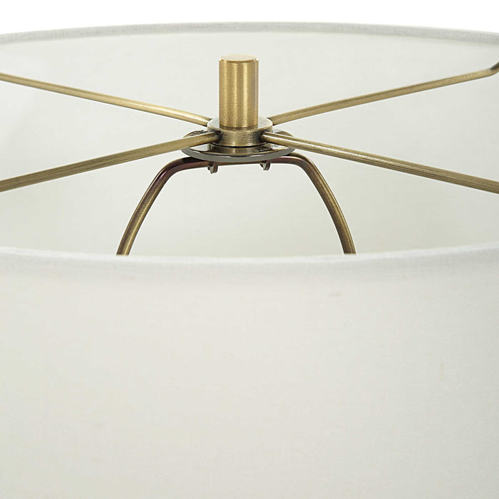 Crystal Column One Light Table Lamp Antique Brass-Lamps-Uttermost-Lighting Design Store