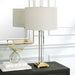 Crystal Column One Light Table Lamp Antique Brass-Lamps-Uttermost-Lighting Design Store