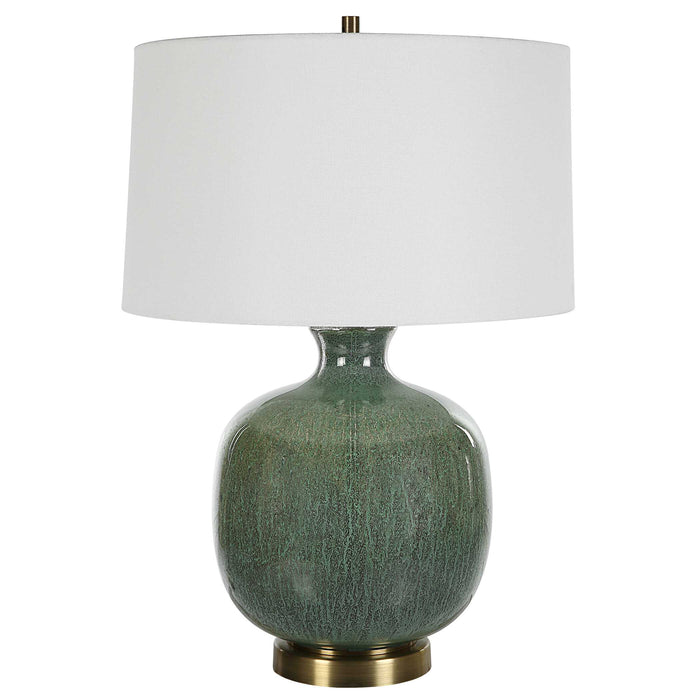 Nataly One Light Table Lamp Antique Brass-Lamps-Uttermost-Lighting Design Store