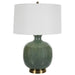 Nataly One Light Table Lamp Antique Brass-Lamps-Uttermost-Lighting Design Store
