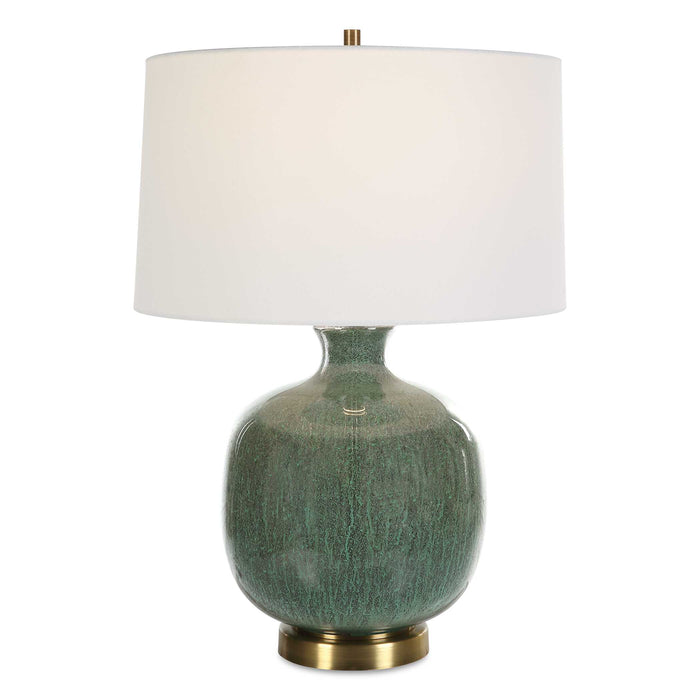 Nataly One Light Table Lamp Antique Brass-Lamps-Uttermost-Lighting Design Store