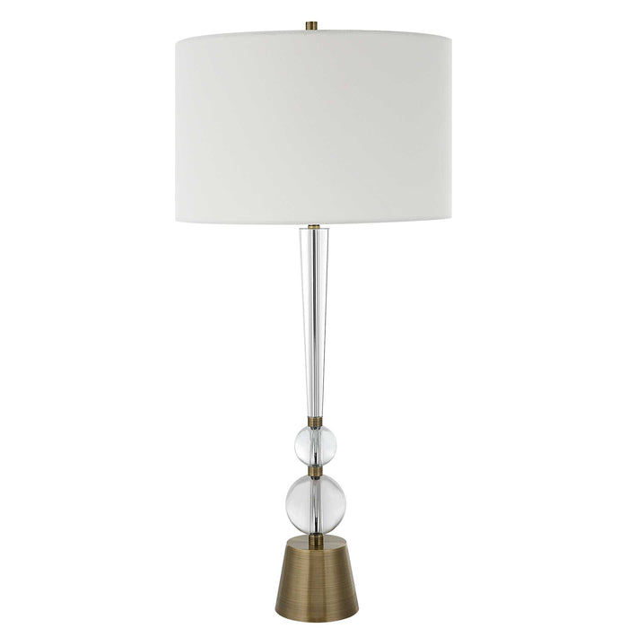 Annily One Light Table Lamp Antiqued Brass-Lamps-Uttermost-Lighting Design Store