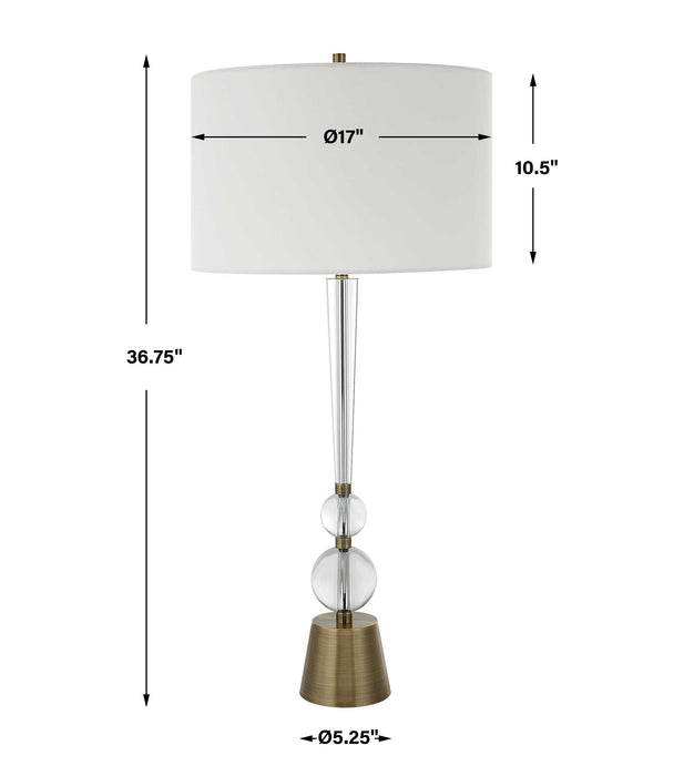 Annily One Light Table Lamp Antiqued Brass-Lamps-Uttermost-Lighting Design Store