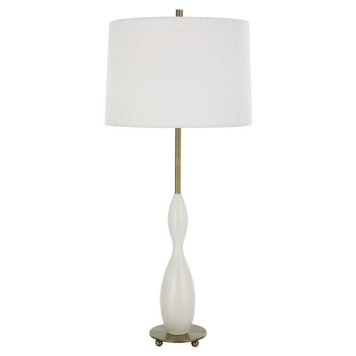 Annora One Light Table Lamp Antiqued Brass-Lamps-Uttermost-Lighting Design Store