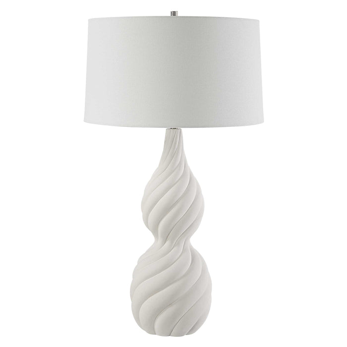 Twisted Swirl One Light Table Lamp Polished Nickel-Lamps-Uttermost-Lighting Design Store