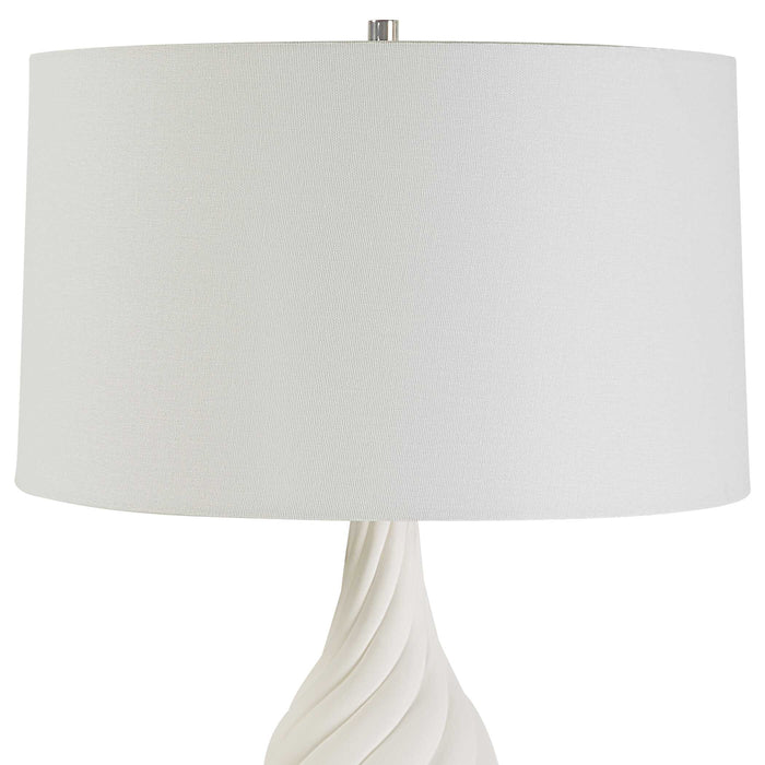 Twisted Swirl One Light Table Lamp Polished Nickel-Lamps-Uttermost-Lighting Design Store