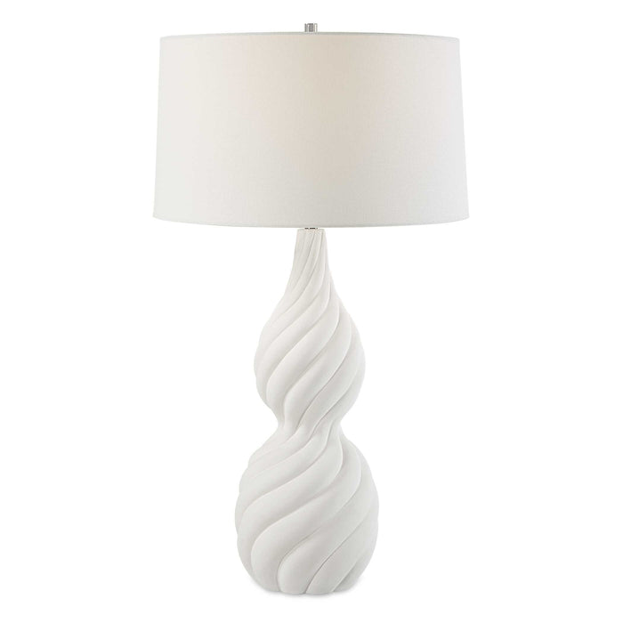 Twisted Swirl One Light Table Lamp Polished Nickel-Lamps-Uttermost-Lighting Design Store