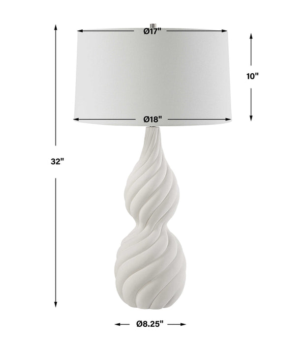 Twisted Swirl One Light Table Lamp Polished Nickel-Lamps-Uttermost-Lighting Design Store